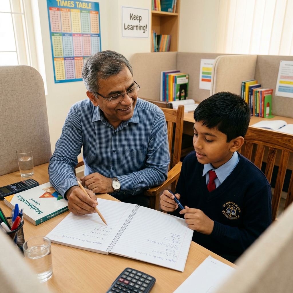 Teacher helping students with doubt solving at Achievers Point Classes